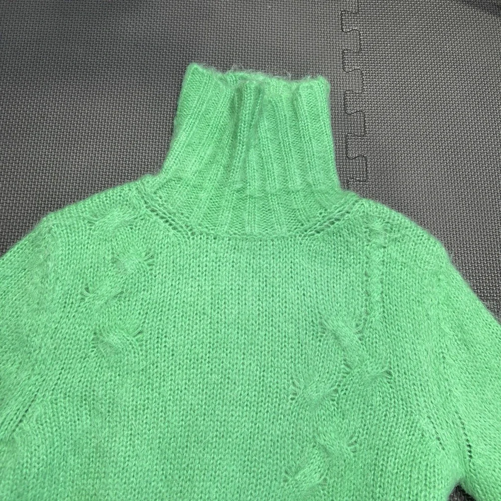 ALYSI‎ Mohair blend Made in Italy Size Med Turtle neck Sweater Green